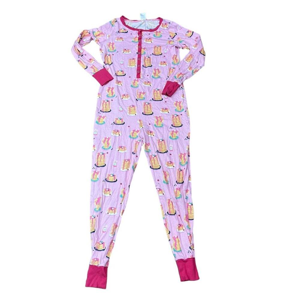 Nite Nite by Munki Munki Pancake Stacks One Piece Cotton Pajamas Medium